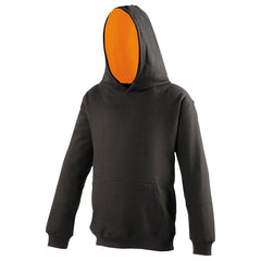 Just Hoods Kids - Jet Black & Orange Hoodie