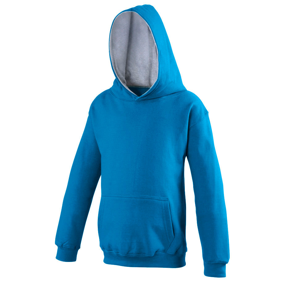 Just Hoods Kids - Sapphire Blue & Heather Grey Hoodie