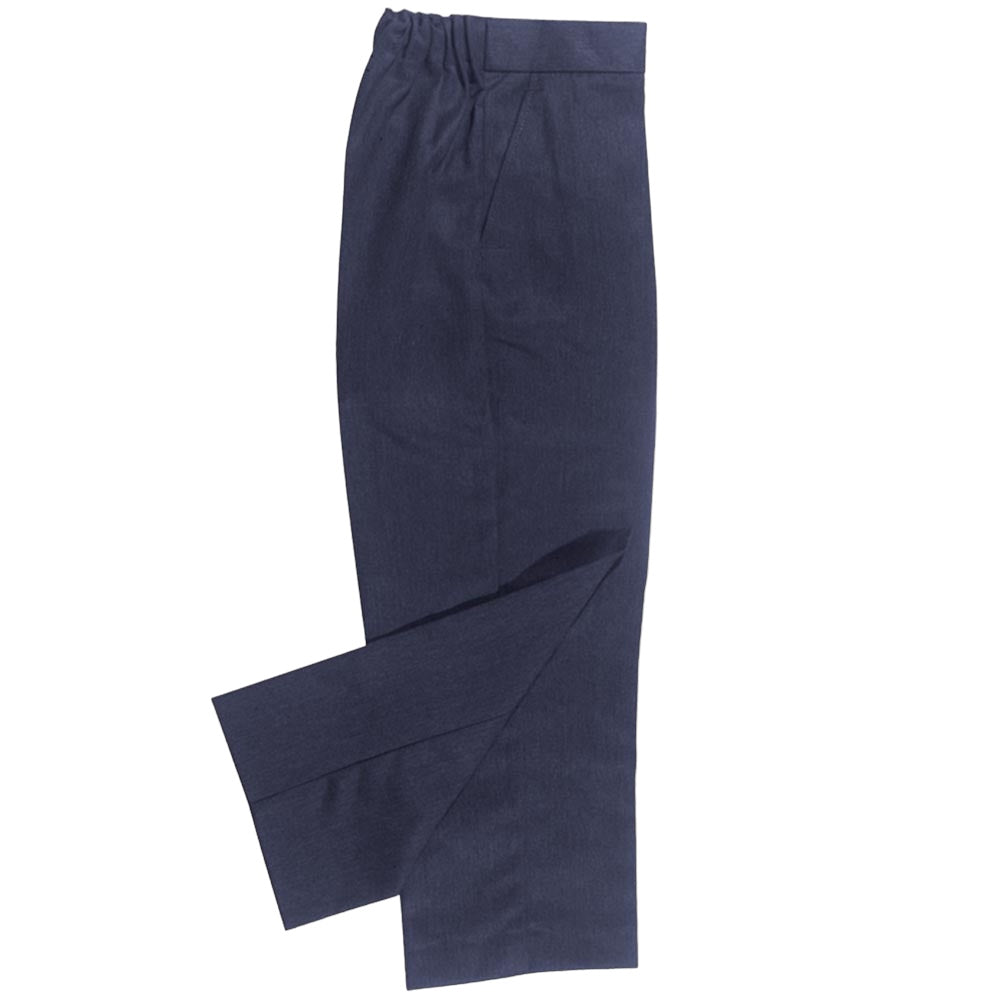 Navy half elastic waist trousers