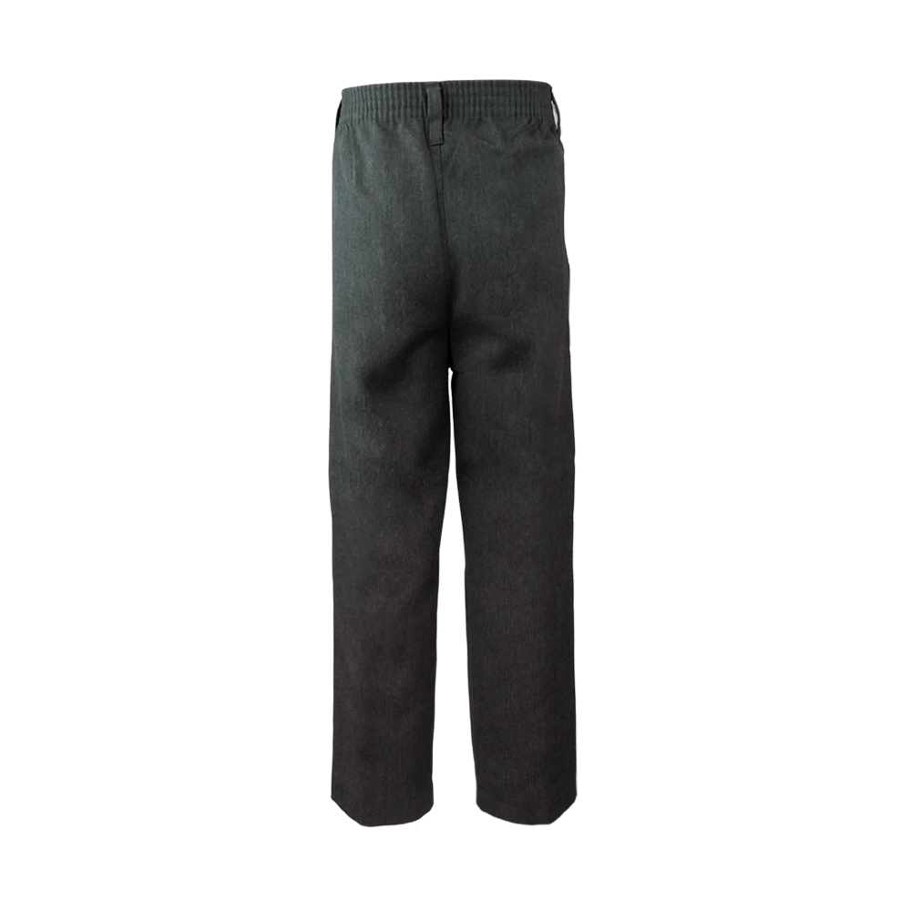 Grey half elastic pull up trousers