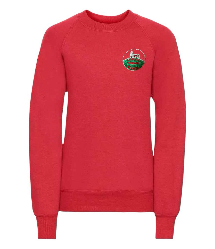 Churchill Caledon Red round neck embroidered sweatshirt