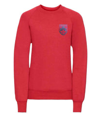 Walker Memorial Red round neck embroidered sweatshirt